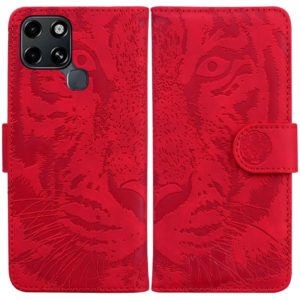 For Infinix Smart 6 Tiger Embossing Pattern Horizontal Flip Leather Phone Case(Red) (OEM)