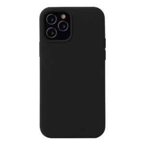 For iPhone 12 Pro Max Solid Color Liquid Silicone Shockproof Protective Case(Black) (OEM)