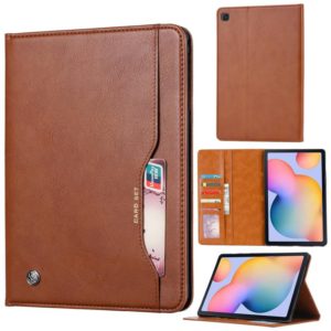 For Samsung Galaxy Tab A7 Lite Knead Skin Texture Horizontal Flip Leather Case with Photo Frame & Holder & Card Slots & Wallet(Brown) (OEM)