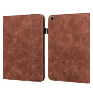For Samsung Galaxy Tab A 8.0 2019 T290 Lace Flower Embossing Pattern Horizontal Flip Leather Case with Holder & Card Slots & Wallet & Photo Frame(Brown) (OEM)