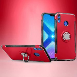 Magnetic 360 Degree Rotation Ring Holder Armor Protective Case for Huawei Honor 8X(Red) (OEM)