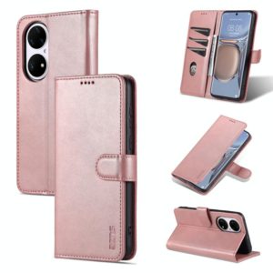For Huawei P50 Pro AZNS Skin Feel Calf Texture Horizontal Flip Leather Case with Card Slots & Holder & Wallet(Rose Gold) (AZNS) (OEM)