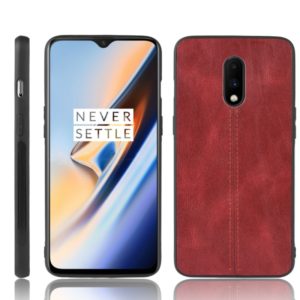 For OnePlus 7 Shockproof Sewing Cow Pattern Skin PC + PU + TPU Case(Red) (OEM)