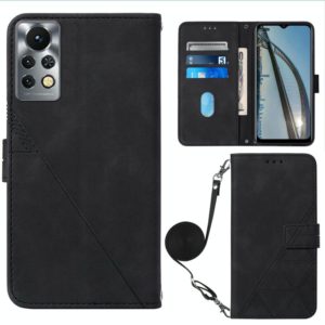 For Infinix Note 11S Crossbody 3D Embossed Flip Leather Phone Case(Black) (OEM)