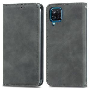 Retro Skin Feel Business Magnetic Horizontal Flip Leather Case with Holder & Card Slots & Wallet & Photo Frame For Samsung Galaxy A12(Gray) (OEM)