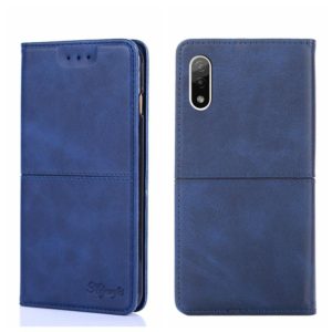 For Sony Xperia ACE II Cow Texture Magnetic Horizontal Flip Leather Phone Case(Blue) (OEM)