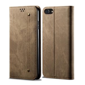 For iPhone 6 / 6s Denim Texture Casual Style Horizontal Flip Leather Case with Holder & Card Slots & Wallet(Khaki) (OEM)