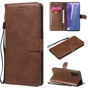 For Samsung Galaxy Note20 Solid Color Horizontal Flip PU Leather Case with Holder & Card Slots & Wallet & Lanyard(Brown) (OEM)