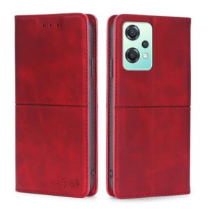 For OnePlus Nord CE 2 Lite 5G Cow Texture Magnetic Horizontal Flip Leather Phone Case(Red) (OEM)