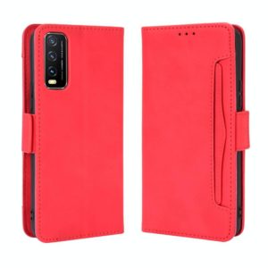 For VIVO Y20 2020/ Y20i Wallet Style Skin Feel Calf Pattern Leather Case，with Separate Card Slot(Red) (OEM)