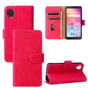 For TCL A3X Solid Color Skin Feel Magnetic Buckle Horizontal Flip Calf Texture PU Phone Case(Rose Gold) (OEM)