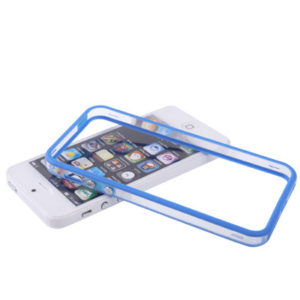 Διαφανές πλαστική θήκη πλαίσιου με κουμπιά για iPhone 5 (Μπλε) (OEM)