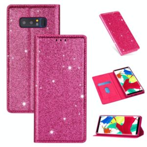 For Samsung Galaxy Note 8 Ultrathin Glitter Magnetic Horizontal Flip Leather Case with Holder & Card Slots(Rose Red) (OEM)