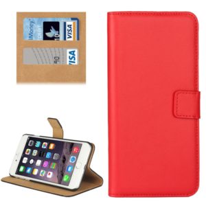 For iPhone 8 Plus & 7 Plus Genuine Split Horizontal Flip Leather Case with Holder & Card Slots & Wallet(Red) (OEM)