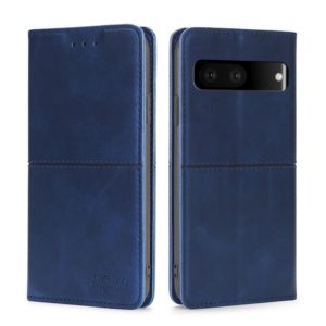 For Google Pixel 7 5G Cow Texture Magnetic Horizontal Flip Leather Phone Case(Blue) (OEM)