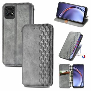 For Huawei Maimang 10 SE Cubic Grid Pressed Horizontal Flip Magnetic PU Leather Case with Holder & Card Slots & Wallet(Grey) (OEM)