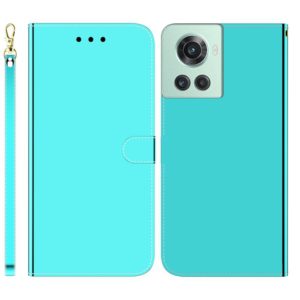 For OnePlus 10R / Ace Imitated Mirror Surface Leather Phone Case(Mint Green) (OEM)