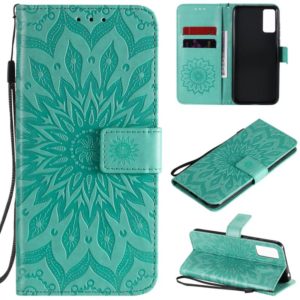 For Huawei Honor Play 4T Pro Embossed Sunflower Pattern Horizontal Flip PU Leather Case with Holder & Card Slots & Wallet & Lanyard(Green) (OEM)