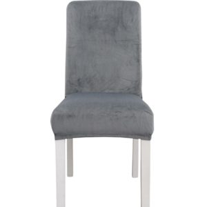 Simple Soft High Elastic Thickening Velvet Semi-Interior Chair Cover Hotel Chair Cover(Carbon Gray) (OEM)