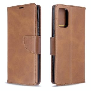 For Galaxy S20+ Retro Lambskin Texture Pure Color Horizontal Flip PU Leather Case with Holder & Card Slots & Wallet & Lanyard(Brown) (OEM)