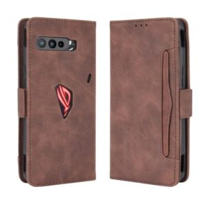 For Asus ROG Phone 3 ZS661KS Wallet Style Skin Feel Calf Pattern Leather Case ，with Separate Card Slot(Brown) (OEM)