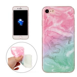 For iPhone7 Pink Green Marble Pattern Soft TPU Protective Case (OEM)