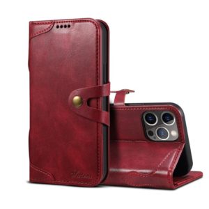 For iPhone 12 Pro Max Calf Texture Buckle Horizontal Flip Leather Case with Holder & Card Slots & Wallet(Red) (OEM)