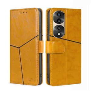 For Honor 70 Pro / 70 Pro+ Geometric Stitching Horizontal Flip Leather Phone Case(Yellow) (OEM)