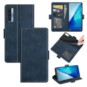 For TCL 20S / 20 5G / 20L Dual-side Magnetic Buckle Horizontal Flip Leather Case with Holder & Card Slots & Wallet(Blue) (OEM)