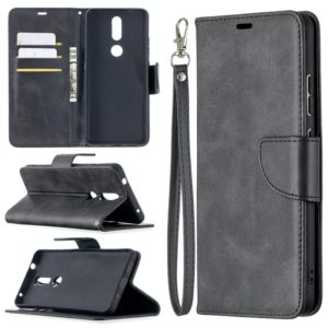 For Nokia 2.4 Retro Lambskin Texture Pure Color Horizontal Flip PU Leather Case with Holder & Card Slots & Wallet & Lanyard(Black) (OEM)