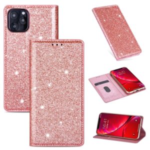 For iPhone 11 Ultrathin Glitter Magnetic Horizontal Flip Leather Case with Holder & Card Slots(Rose Gold) (OEM)
