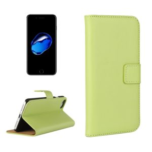 For iPhone 8 & 7 Genuine Split Horizontal Flip Leather Case with Holder & Card Slots & Wallet(Green) (OEM)