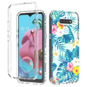 For LG K51 2 in 1 High Transparent Painted Shockproof PC + TPU Protective Case(Banana Leaf) (OEM)