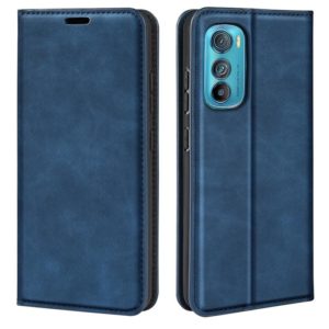 For Motorola Moto Edge 30 5G Retro-skin Magnetic Suction Leather Phone Case(Dark Blue) (OEM)