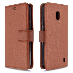 For Nokia 2.2 Litchi Texture Horizontal Flip Leather Case with Holder & Card Slots & Wallet & Photo Frame(Brown) (OEM)