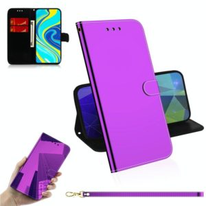 For Xiaomi Redmi Note 9 Pro Lmitated Mirror Surface Horizontal Flip Leather Case with Holder & Card Slots & Wallet & Lanyard(Purple) (OEM)