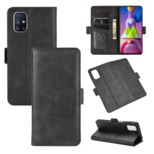 For Samsung Galaxy M51 (Side Fingerprint) Dual-side Magnetic Buckle Horizontal Flip Leather Case with Holder & Card Slots & Wallet(Black) (OEM)