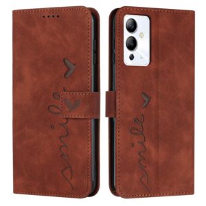 For Infinix Note 12i Skin Feel Heart Pattern Leather Phone Case(Brown) (OEM)