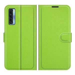 For TCL 20S / 20 5G / 20L Litchi Texture Horizontal Flip Protective Case with Holder & Card Slots & Wallet(Green) (OEM)