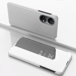 For Honor X7 2022 / X7 Play / Huawei Enjoy 30 Plus Plated Mirror Horizontal Flip Leather Case(Silver) (OEM)
