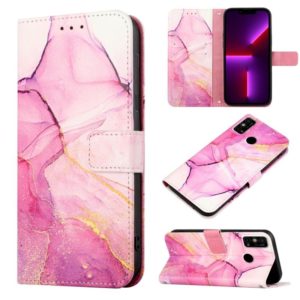 For Tecno Spark Go 2021 PT003 Marble Pattern Flip Leather Phone Case(Pink Purple Gold LS001) (OEM)