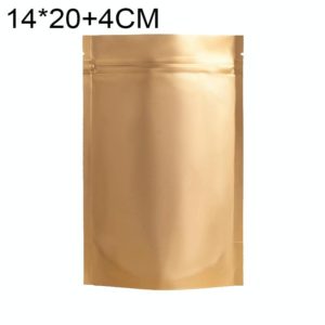 100 PCS/Set Matte Aluminum Foil Snack Stand-up Pouch, Size:14x20+4cm(Gold) (OEM)