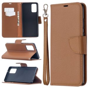 For Samsung Galaxy Note20 Litchi Texture Pure Color Horizontal Flip Leather Case with Holder & Card Slots & Wallet & Lanyard(Brown) (OEM)