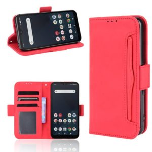 For Fujitsu Arrows We Skin Feel Calf Pattern Horizontal Flip Leather Case with Holder & Card Slots & Photo Frame(Red) (OEM)