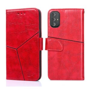 For Motorola Moto G Power 2022 Geometric Stitching Horizontal Flip Leather Phone Case(Red) (OEM)
