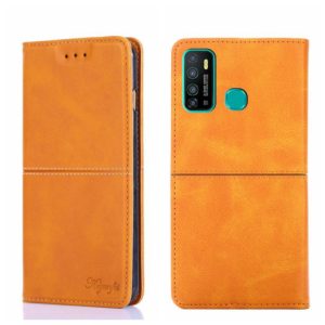 For Infinix Hot 9/Note 7 Lite X655C Cow Texture Magnetic Horizontal Flip Leather Phone Case(Light Brown) (OEM)