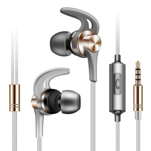 QKZ EQ1 CNC Metal Shark Fin Headphones Sports Music Headphones, Microphone Version (Gold) (QKZ) (OEM)