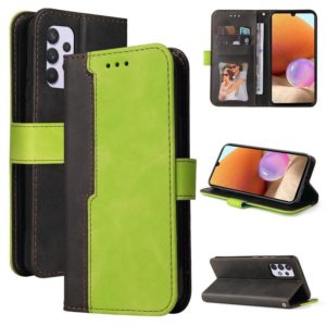 For Samsung Galaxy A32 4G Business Stitching-Color Horizontal Flip PU Leather Case with Holder & Card Slots & Photo Frame(Green) (OEM)