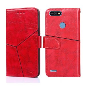 For Tecno POP 2 / POP 2F / POP 2 Pro Geometric Stitching Horizontal Flip Leather Phone Case(Red) (OEM)