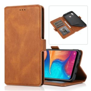 For Samsung Galaxy A20 & A30 Retro Magnetic Closing Clasp Horizontal Flip Leather Case with Holder & Card Slots & Photo Frame & Wallet(Brown) (OEM)